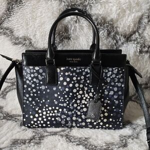 Kate Spade Black and Gray Polka Dot Satchel,